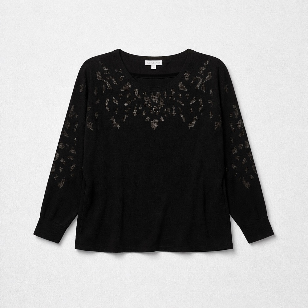 Elegant Black Women's Sparklling Gold Top large